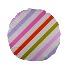 Lines Geometric Background Standard 15  Premium Round Cushions