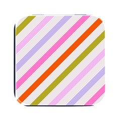 Lines Geometric Background Square Metal Box (black) by Maspions