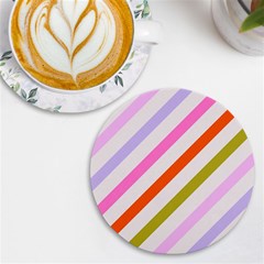 Lines Geometric Background Uv Print Round Tile Coaster by Maspions