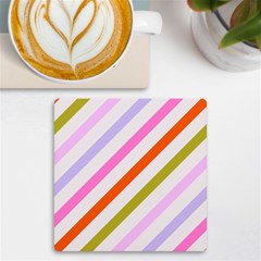 Lines Geometric Background Uv Print Square Tile Coaster  by Maspions