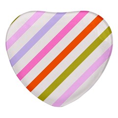 Lines Geometric Background Heart Glass Fridge Magnet (4 Pack) by Maspions