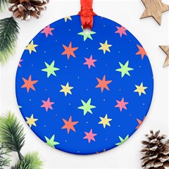 Background Star Darling Galaxy Round Ornament (two Sides) by Maspions