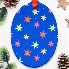 Background Star Darling Galaxy Oval Ornament (two Sides) by Maspions