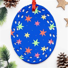 Background Star Darling Galaxy Oval Filigree Ornament (two Sides) by Maspions