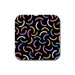 Abstract Pattern Wallpaper Rubber Square Coaster (4 Pack)