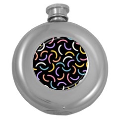 Abstract Pattern Wallpaper Round Hip Flask (5 Oz)