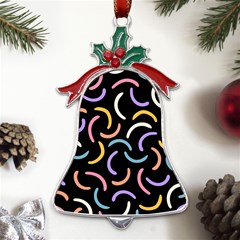 Abstract Pattern Wallpaper Metal Holly Leaf Bell Ornament