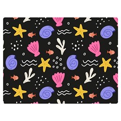 Sea Shells Pattern Wallpaper Fish Two Sides Premium Plush Fleece Blanket (baby Size)