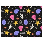 Sea Shells Pattern Wallpaper Fish Two Sides Premium Plush Fleece Blanket (Baby Size) 40 x30  Blanket Front