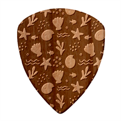 Sea Shells Pattern Wallpaper Fish Wood Guitar Pick (set Of 10) by Maspions