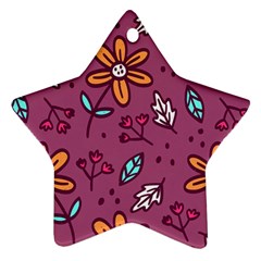 Flowers Petals Leaves Foliage Star Ornament (two Sides) by Maspions