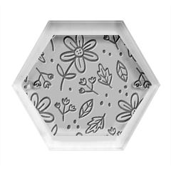 Flowers Petals Leaves Foliage Hexagon Wood Jewelry Box by Maspions