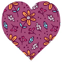 Flowers Petals Leaves Foliage Wooden Puzzle Heart