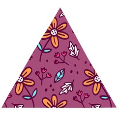 Flowers Petals Leaves Foliage Wooden Puzzle Triangle by Maspions