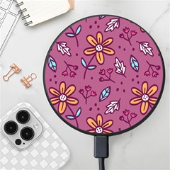 Flowers Petals Leaves Foliage Wireless Fast Charger(black)