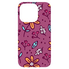 Flowers Petals Leaves Foliage Iphone 14 Pro Black Uv Print Case