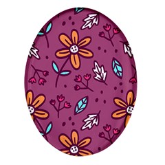 Flowers Petals Leaves Foliage Oval Glass Fridge Magnet (4 Pack) by Maspions