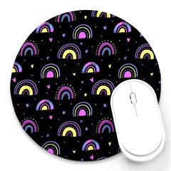 Wallpaper Pattern Rainbow Round Mousepad