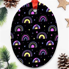 Wallpaper Pattern Rainbow Ornament (oval)