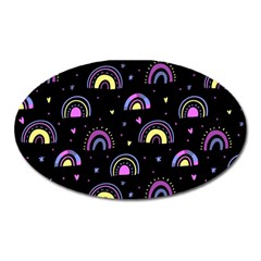 Wallpaper Pattern Rainbow Oval Magnet