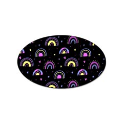 Wallpaper Pattern Rainbow Sticker Oval (10 Pack)