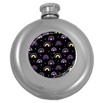 Wallpaper Pattern Rainbow Round Hip Flask (5 oz) Front