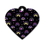 Wallpaper Pattern Rainbow Dog Tag Heart (One Side) Front