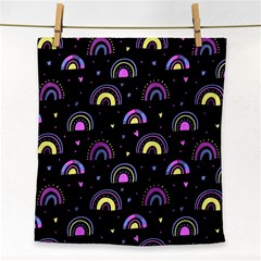 Wallpaper Pattern Rainbow Face Towel by Maspions