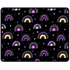 Wallpaper Pattern Rainbow Fleece Blanket (medium)