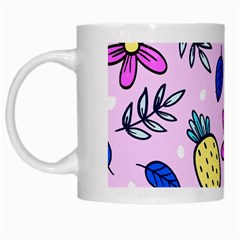 Flowers Petals Pineapples Fruit White Mug by Maspions