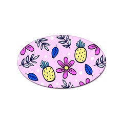 Flowers Petals Pineapples Fruit Sticker (oval) by Maspions