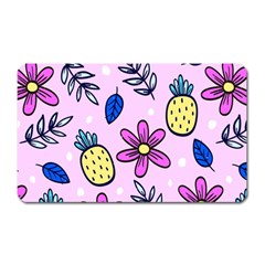 Flowers Petals Pineapples Fruit Magnet (rectangular)