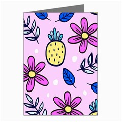 Flowers Petals Pineapples Fruit Greeting Cards (pkg Of 8) by Maspions