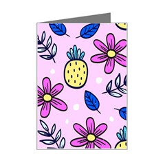 Flowers Petals Pineapples Fruit Mini Greeting Card