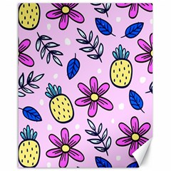 Flowers Petals Pineapples Fruit Canvas 16  X 20  by Maspions