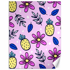 Flowers Petals Pineapples Fruit Canvas 18  X 24  by Maspions