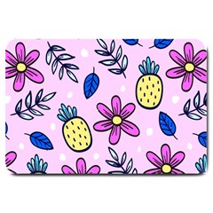 Flowers Petals Pineapples Fruit Large Doormat