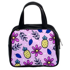 Flowers Petals Pineapples Fruit Classic Handbag (two Sides)