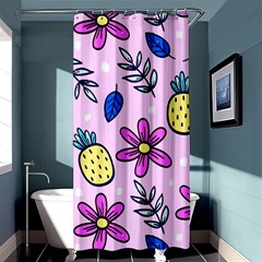 Flowers Petals Pineapples Fruit Shower Curtain 36  X 72  (stall)  by Maspions