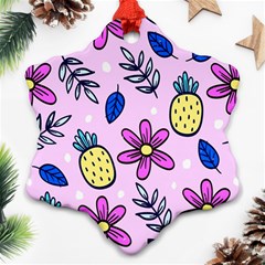 Flowers Petals Pineapples Fruit Ornament (snowflake)