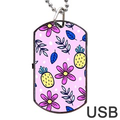 Flowers Petals Pineapples Fruit Dog Tag Usb Flash (two Sides)