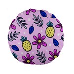 Flowers Petals Pineapples Fruit Standard 15  Premium Round Cushions Front