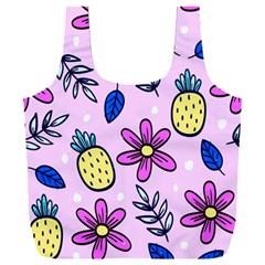 Flowers Petals Pineapples Fruit Full Print Recycle Bag (xxl)