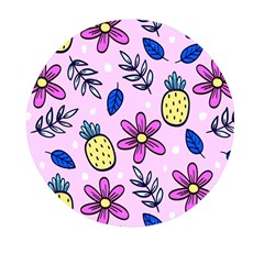 Flowers Petals Pineapples Fruit Mini Round Pill Box (pack Of 5)