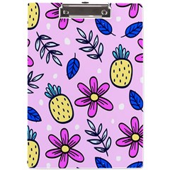 Flowers Petals Pineapples Fruit A4 Acrylic Clipboard by Maspions