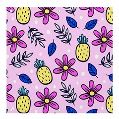 Flowers Petals Pineapples Fruit Banner And Sign 4  X 4 