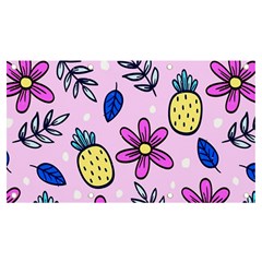 Flowers Petals Pineapples Fruit Banner And Sign 7  X 4  by Maspions