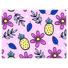 Flowers Petals Pineapples Fruit Premium Plush Fleece Blanket (extra Small) by Maspions