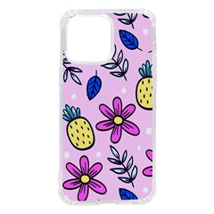 Flowers Petals Pineapples Fruit Iphone 14 Pro Max Tpu Uv Print Case by Maspions