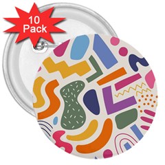 Abstract Pattern Background 3  Buttons (10 Pack) 